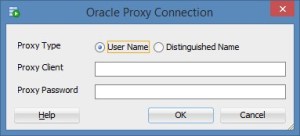 SQL Developer proxy connection window